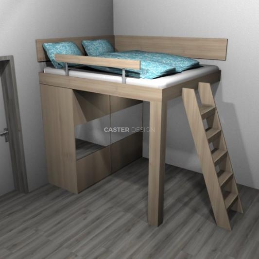 Bunk bed, cabinets